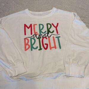 Merry and Bright White Sweatshirt
